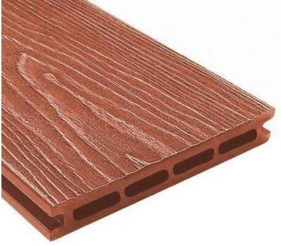 Террасная доска ДПК универсальная шовная с тиснением Терракот от производителя  Holzhof по цене 322 р