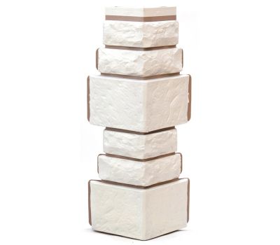 Угол Дикий камень - Белый от производителя  Т-сайдинг по цене 380 р