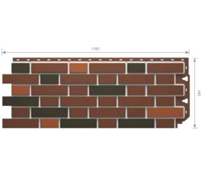 Фасадные панели Flemish (гладкий кирпич) Красный пестрый от производителя  Docke по цене 619 р