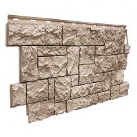 Фасадные панели (цокольный сайдинг) коллекция камень дикий- Песочный