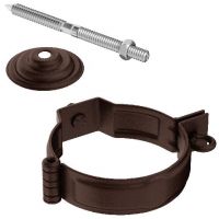 Декоративный хомут трубы под метиз с комплектом крепления RAL 8017 Коричневый matt 150/100 Декоративный хомут трубы под метиз с комплектом крепления RAL 8017 Коричневый matt 150/100